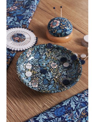 Disque de 40 épingles à tête plastique - Collection fleurs bleues
