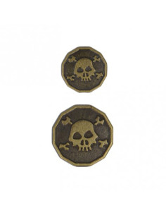 Bouton métal tête de mort - Bronze