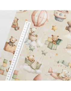 Tissu coton premium - Nounours en vol 2