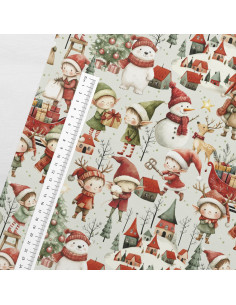 Tissu coton premium - Elfes de Noël 2