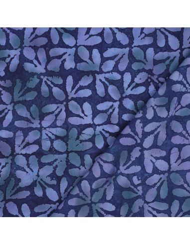 Tissu viscose batik Lagon - Bleu marine