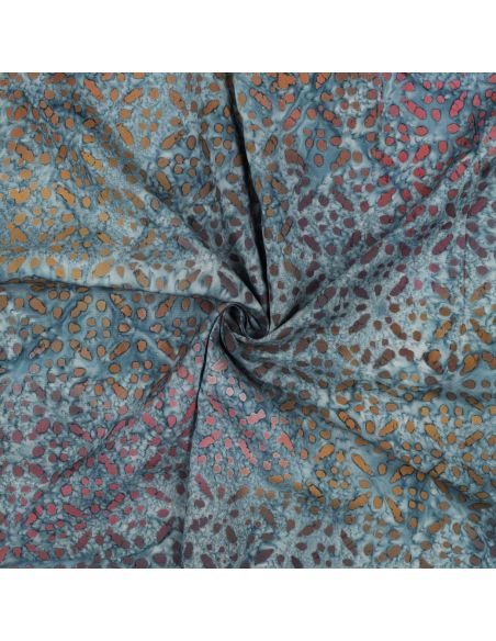 Tissu viscose batik Soléane - Bleu