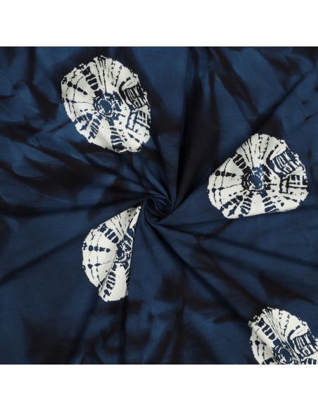 Tissu coton batik Solyne - Bleu marine