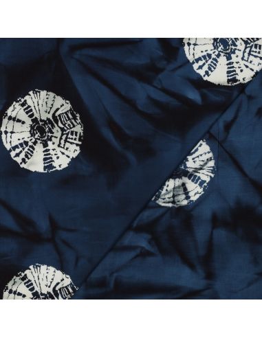Tissu coton batik Solyne - Bleu marine