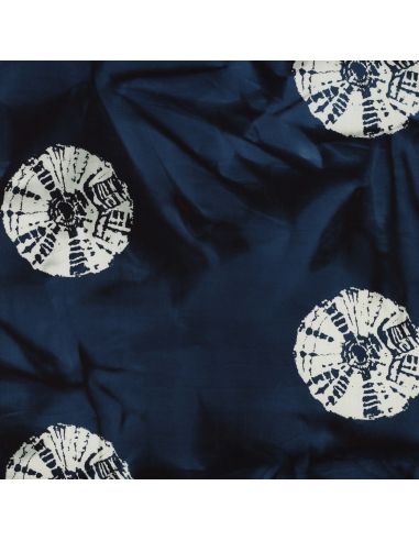 Tissu coton batik Solyne - Bleu marine