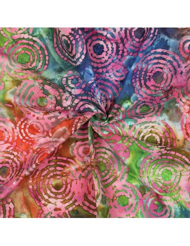 Tissu coton batik Fidji - Rose