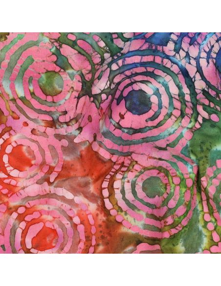 Tissu coton batik Fidji - Rose