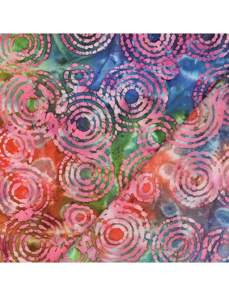 Tissu coton batik Fidji - Rose