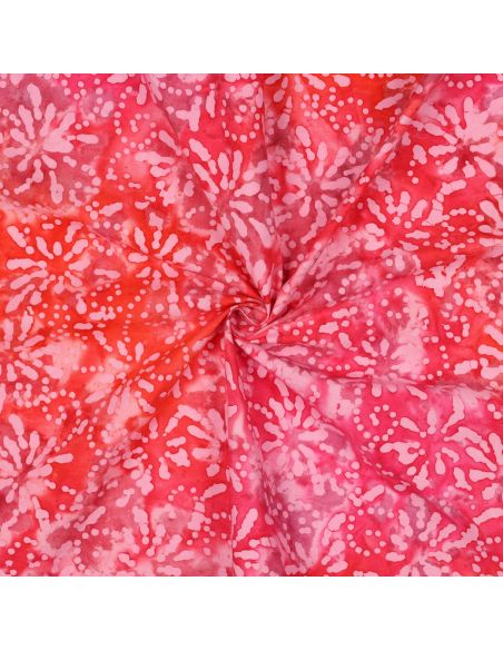 Tissu coton batik Orélia - Corail