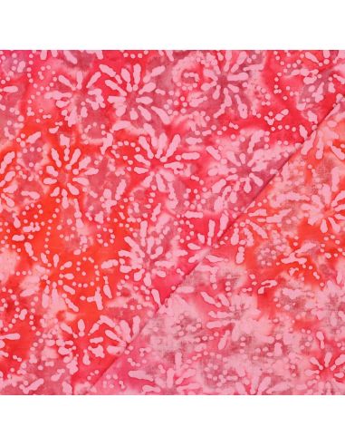 Tissu coton batik Orélia - Corail