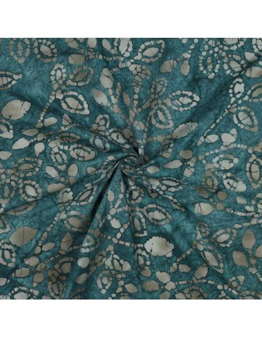 Tissu coton batik Méline - Bleu pétrole