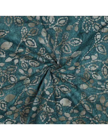 Tissu coton batik Méline - Bleu pétrole