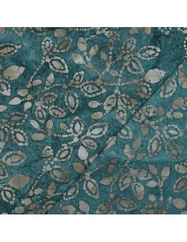Tissu coton batik Méline - Bleu pétrole