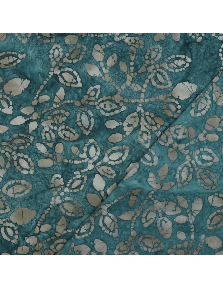 Tissu coton batik Méline - Bleu pétrole