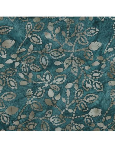 Tissu coton batik Méline - Bleu pétrole