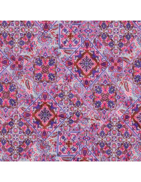 Tissu matelassé voile de coton à patchwork - Bleu