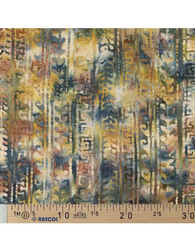 Tissu coton batik Aora - Bleu et vert