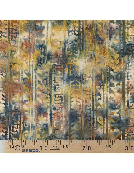 Tissu coton batik Aora - Bleu et vert