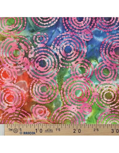 Tissu coton batik Fidji - Rose