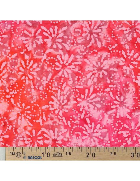Tissu coton batik Orélia - Corail