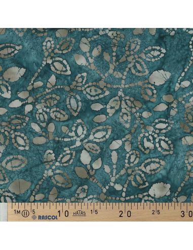 Tissu coton batik Méline - Bleu pétrole
