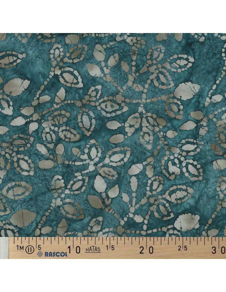 Tissu coton batik Méline - Bleu pétrole