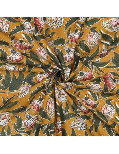 Tissu coton indien block print Serina - Ochre