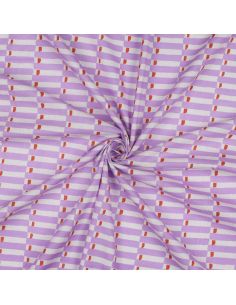 Tissu coton indien block print Indra - Lilas