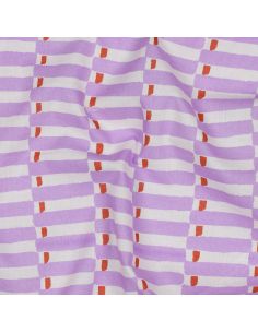 Tissu coton indien block print Indra - Lilas 2