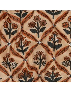 Tissu coton indien block print Solenne - Cuivre 2
