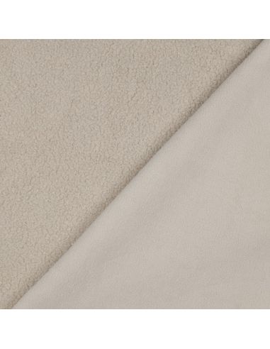 Tissu polaire Teddy double face - Beige