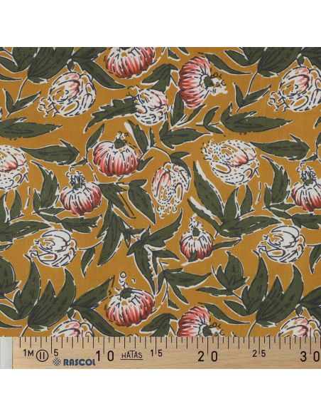 Tissu coton indien block print Serina - Ochre