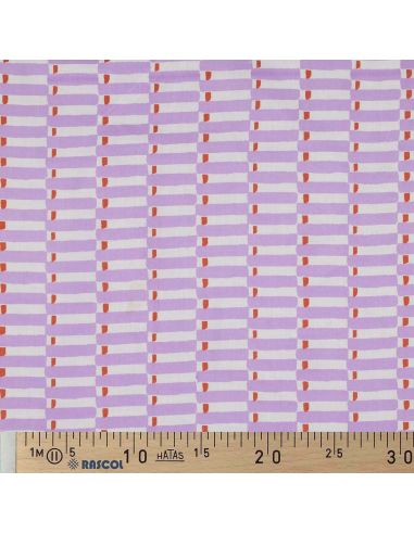 Tissu coton indien block print Indra - Lilas