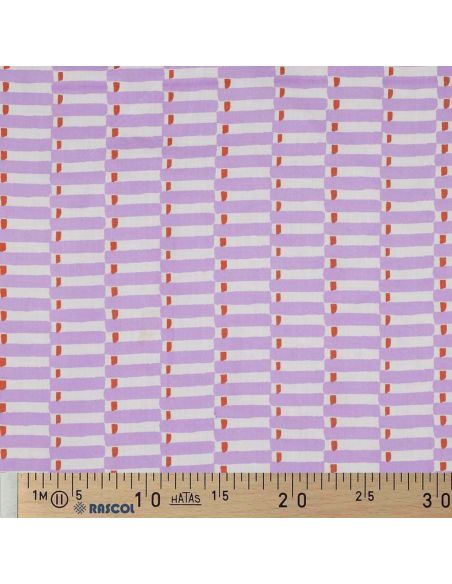 Tissu coton indien block print Indra - Lilas