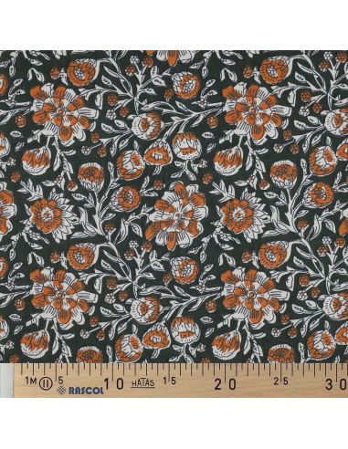 Tissu coton indien block print Myrène - Vert