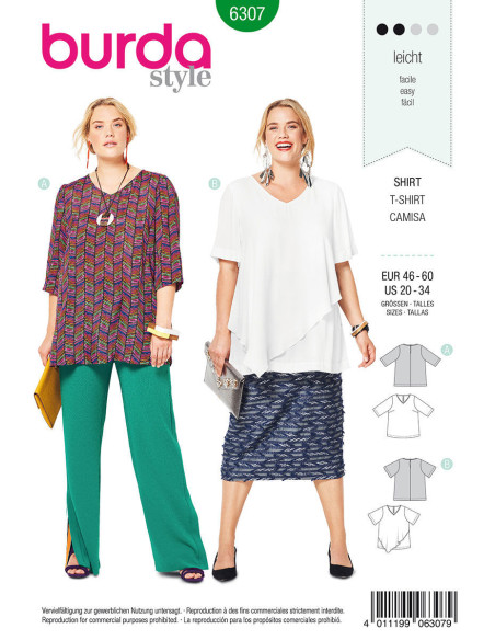 Patron de t-shirt - Burda 6307