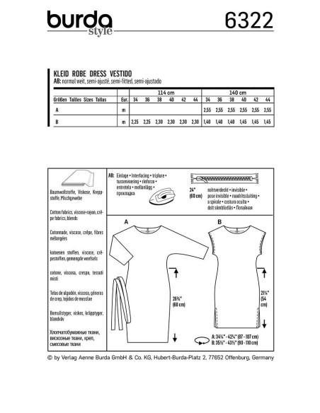 Patron de robe - Burda 6322
