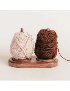 Dérouleur de Laine Distributeur de fil en Bois pour Crochet Support de Pelote de Laine Magnétique Rotatif sans Nœuds Portable Porte Fil en Bois pour