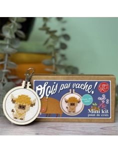 Mini kit broderie point de croix - Sois pas vache !