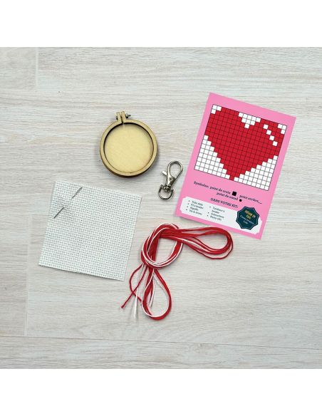 Mini kit broderie point de croix - Be my valentine