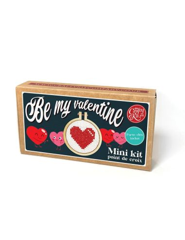 Mini kit broderie point de croix - Be my valentine