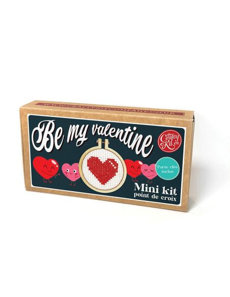 Mini kit broderie point de croix - Be my valentine