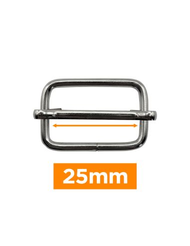 Boucle coulissante premium - Argent 25 mm