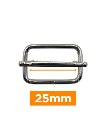 Boucle coulissante premium - Argent 25 mm