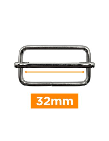 Boucle coulissante premium - Argent 32 mm