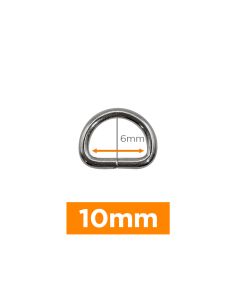 Anneau en D premium - Argent 10 mm
