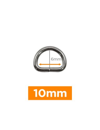 Anneau en D premium - Argent 10 mm