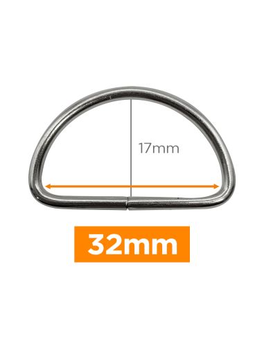 Anneau en D premium - Argent 32 mm 
