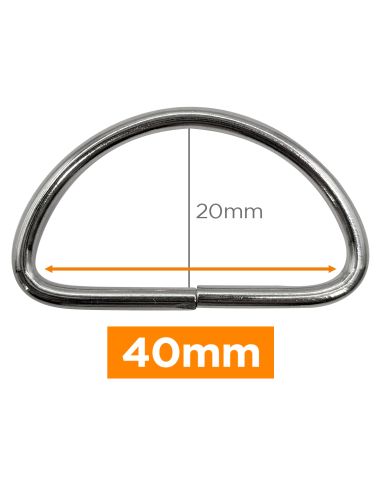 Anneau en D premium- Argent 40 mm