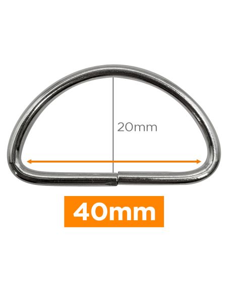 Anneau en D premium- Argent 40 mm